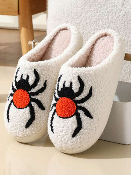 Halloween Ghost House Pattern Home Plush Warm Slippers Pattern5