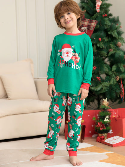 Modern Christmas Santa Claus Printed Parent-Child Home Clothes Set