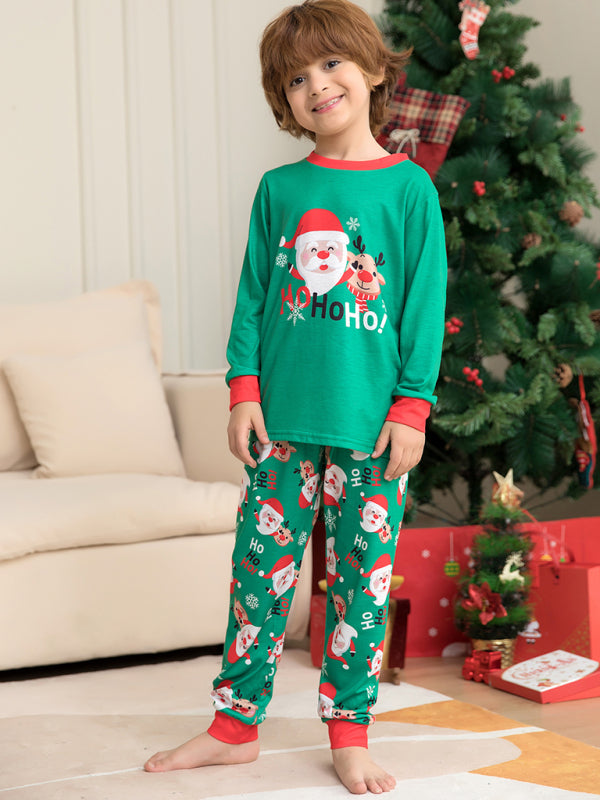 Modern Christmas Santa Claus Printed Parent-Child Home Clothes Set
