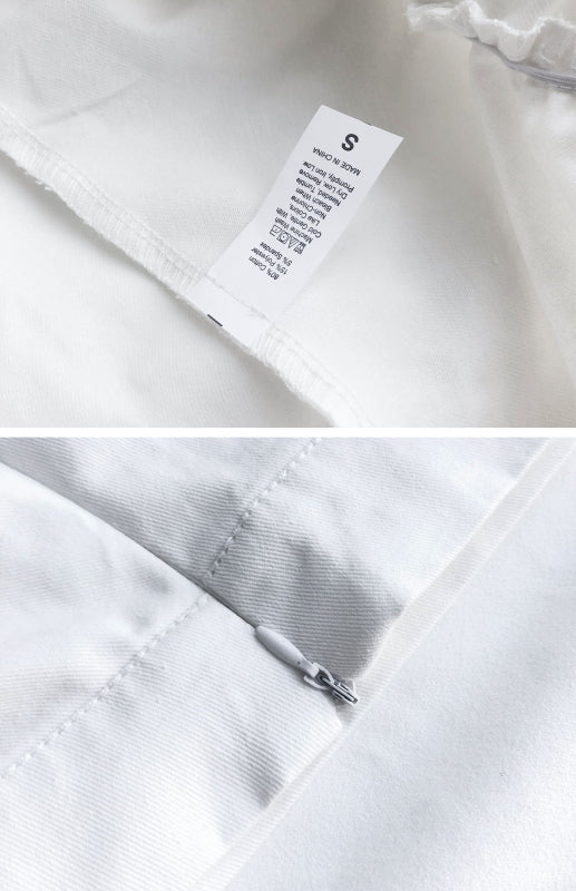 Pleated Ruffle High Waisted Skirt Women Fishtail Cotton Mini