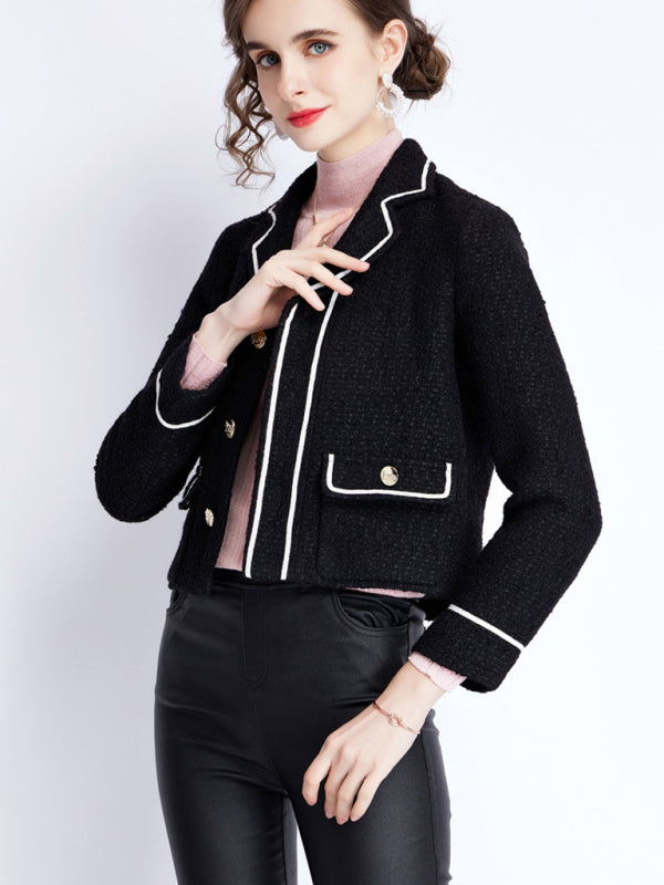 Women's Long Sleeve Blazer Jacket - Lapel Collar - Casual Business