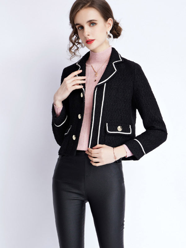 Women's Long Sleeve Blazer Jacket - Lapel Collar - Casual Business