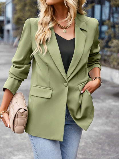 Women's Casual Blazer Jacket - Long Sleeve - Multiple Colors - Autumn Winter