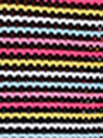 Paneled Hollow Knit Loose Crew Neck Striped Knit Sweater