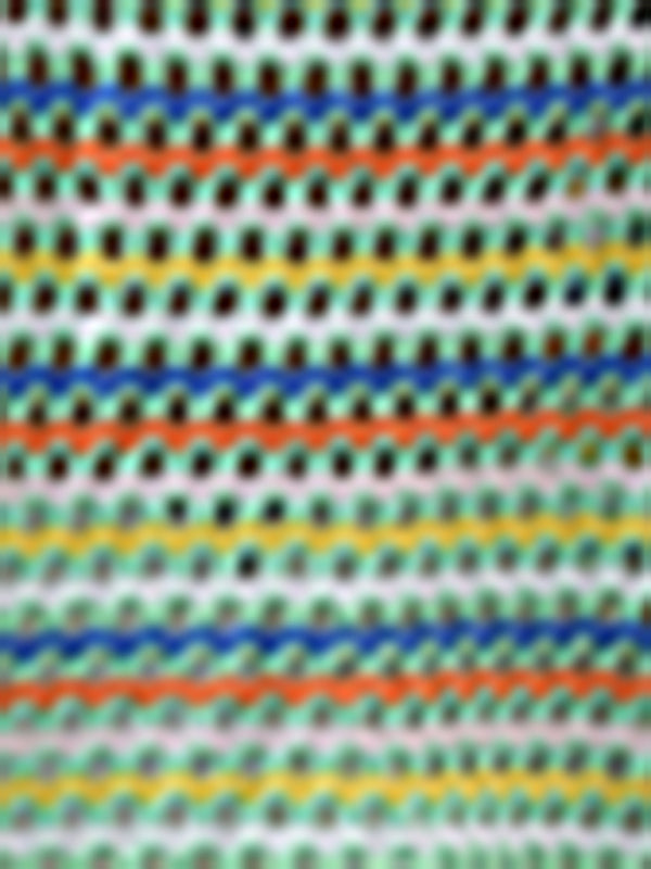 Paneled Hollow Knit Loose Crew Neck Striped Knit Sweater