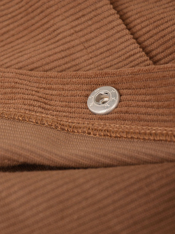 Corduroy Skirt Women Single Breasted High Waisted Mini