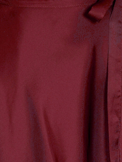 High Waist Wrap Skirt Women Tie Chiffon Satin Mini Skirt