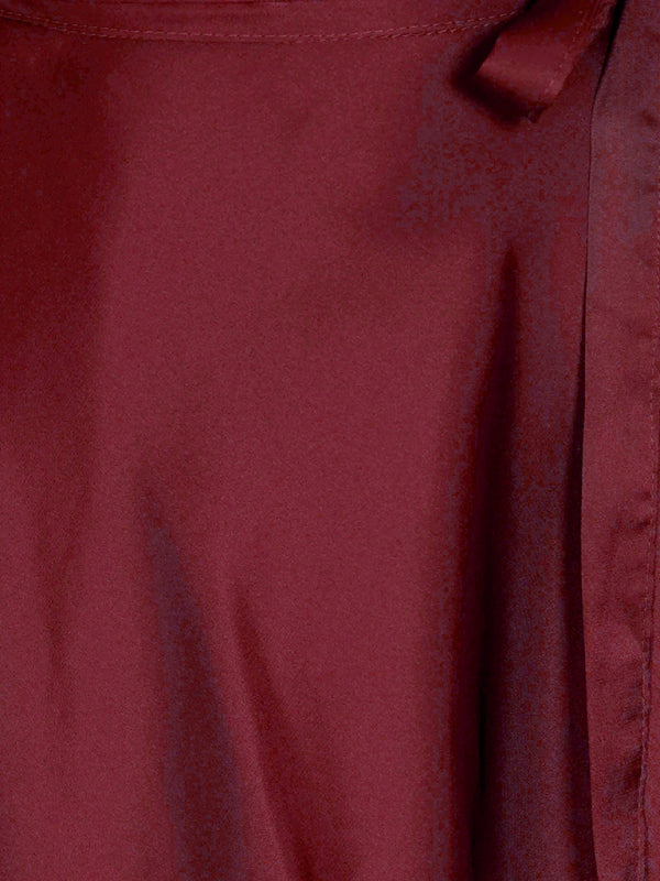 High Waist Wrap Skirt Women Tie Chiffon Satin Mini Skirt