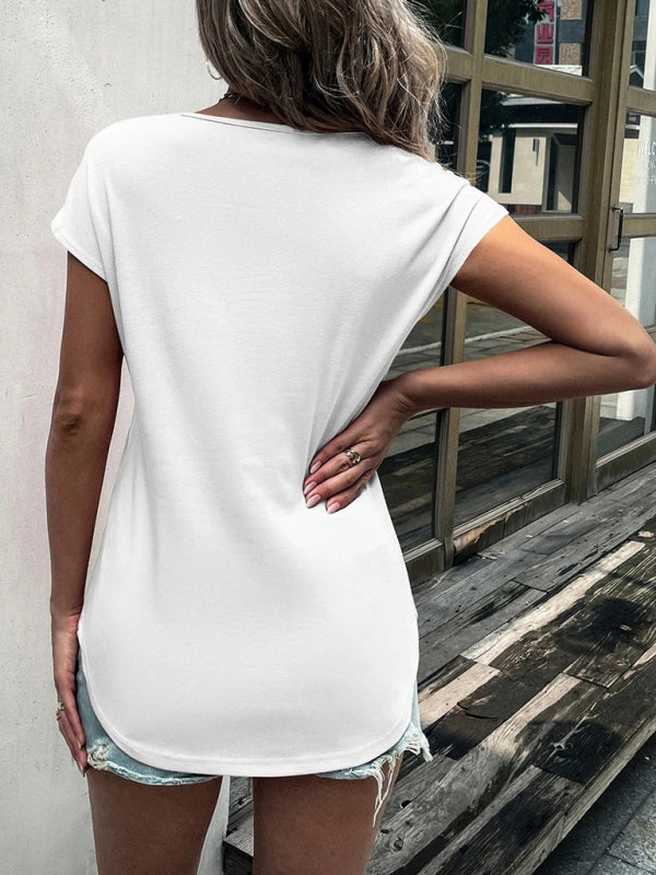 Lace Detail V-Neck Tank Top Cotton Blend Women's Sleeveless Tee