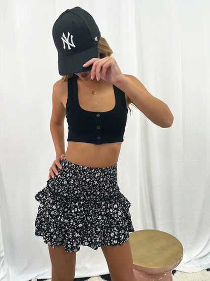 Women's Casual Fashion Versatile Printed Short Skirt Cute