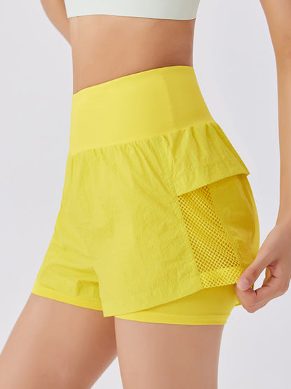 Women's Quick-Dry Athletic Culottes - Loose Fit & Breathable Yellow