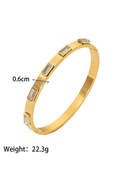 Titanium steel open bracelet women's non-fading stainless steel bracelet Pattern2 F