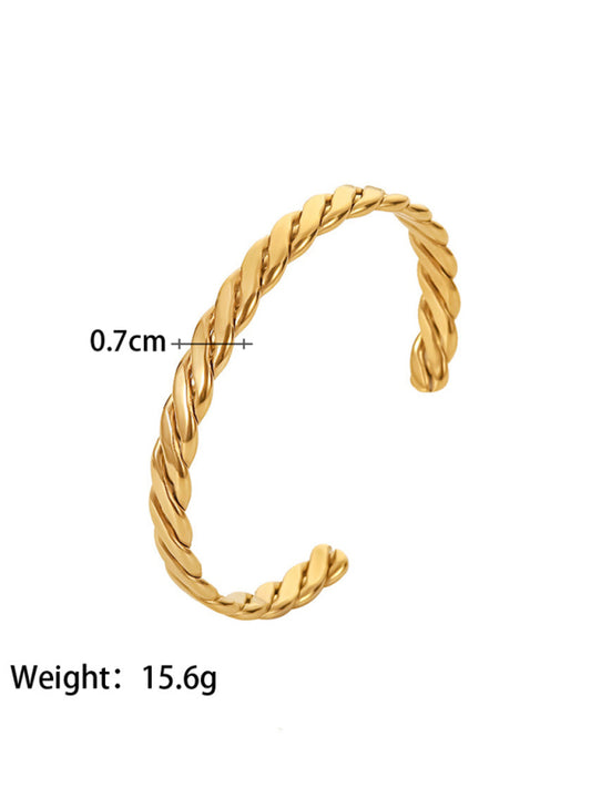 Titanium steel open bracelet women's non-fading stainless steel bracelet Pattern7 F