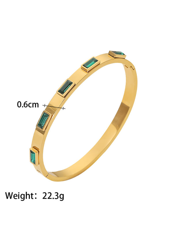 Titanium steel open bracelet women's non-fading stainless steel bracelet Pattern9 F