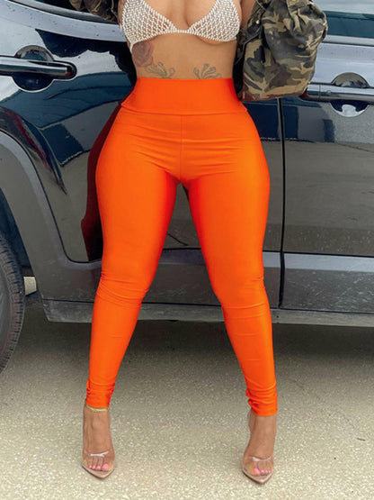 Halloween Elastic Slim Fit Sports Tight Leggings Orange
