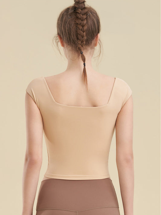 Women's Square Neck Sports Tight Tank Top for Yoga