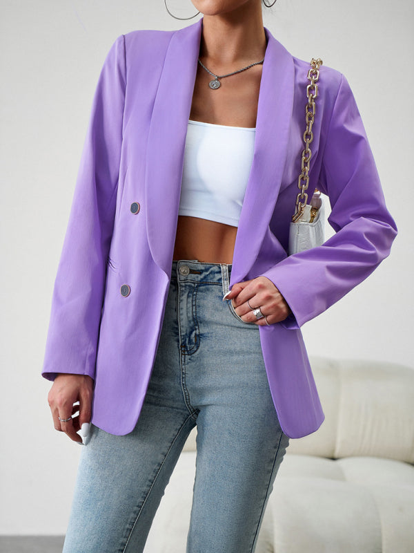 Women's Double-Breasted Blazer Jacket - Professional - Multiple Colors
