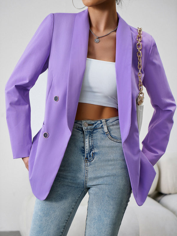 Women's Double-Breasted Blazer Jacket - Professional - Multiple Colors