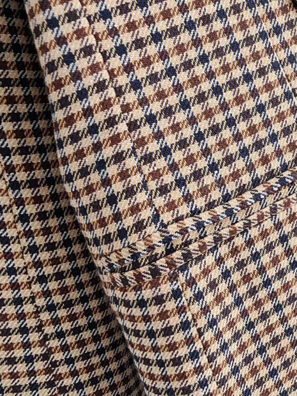 Women's Plaid Blazer Jacket - Cotton Blend - Multiple Colors