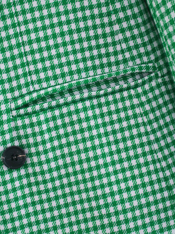 Women's Plaid Blazer Jacket - Cotton Blend - Multiple Colors