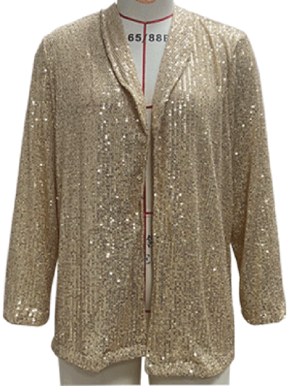 Women's Sequined Blazer - Long Sleeve - Lapel Collar - Multiple Colors