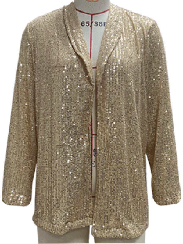 Women's Sequined Blazer - Long Sleeve - Lapel Collar - Multiple Colors