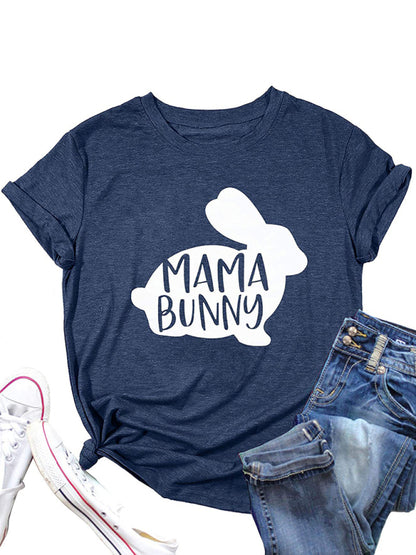 Women's Easter MAMA Bunny Graphic T-Shirt - Funny Holiday Tee