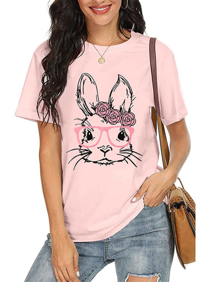 Women's Easter MAMA Bunny Graphic T-Shirt - Funny Holiday Tee Pink