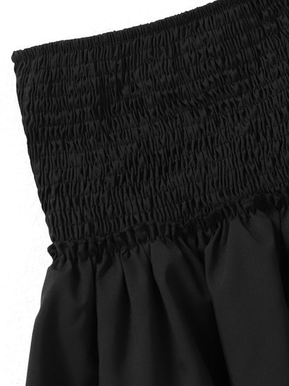 Floral Pleated Skirt Women Half Length Ruffled Fashion Midi Skirt