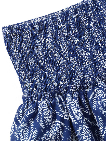 Floral Pleated Skirt Women Half Length Ruffled Fashion Midi Skirt