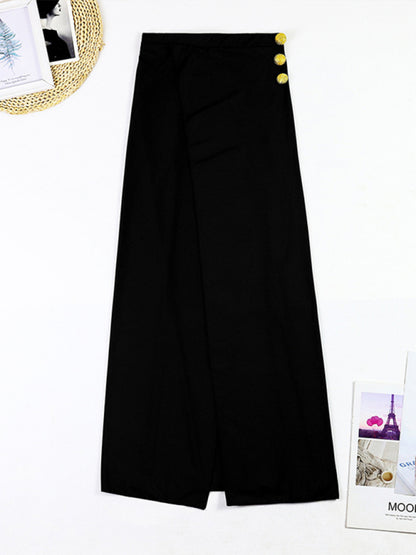 Modern swimsuit color matching sexy hollow seaside resort swimsuit/wrap skirt Black FREESIZE