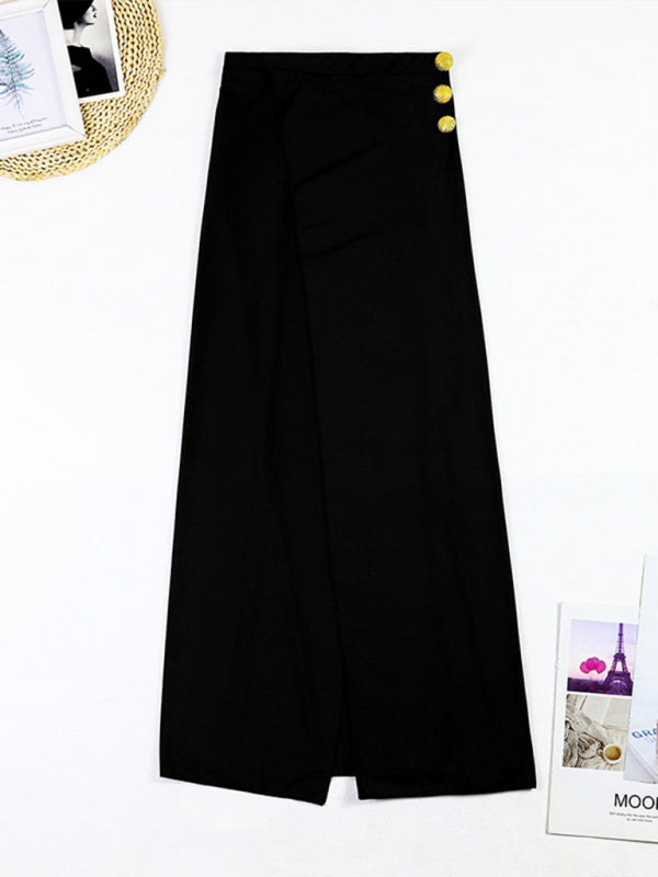 Modern swimsuit color matching sexy hollow seaside resort swimsuit/wrap skirt Black FREESIZE