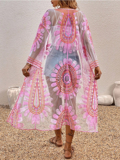 Modern Beach Skirt Casual Vacation Lace Cardigan Bikini Swimsuit Cover-Up Sun Protection Wear