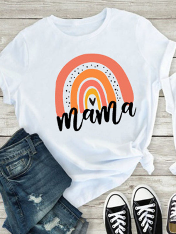Rainbow Mama and Mini Family T-Shirt - Colorful Short Sleeve Tee