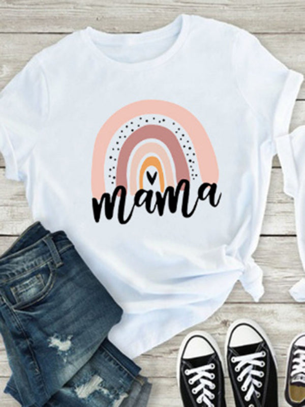 Rainbow Mama and Mini Family T-Shirt - Colorful Short Sleeve Tee