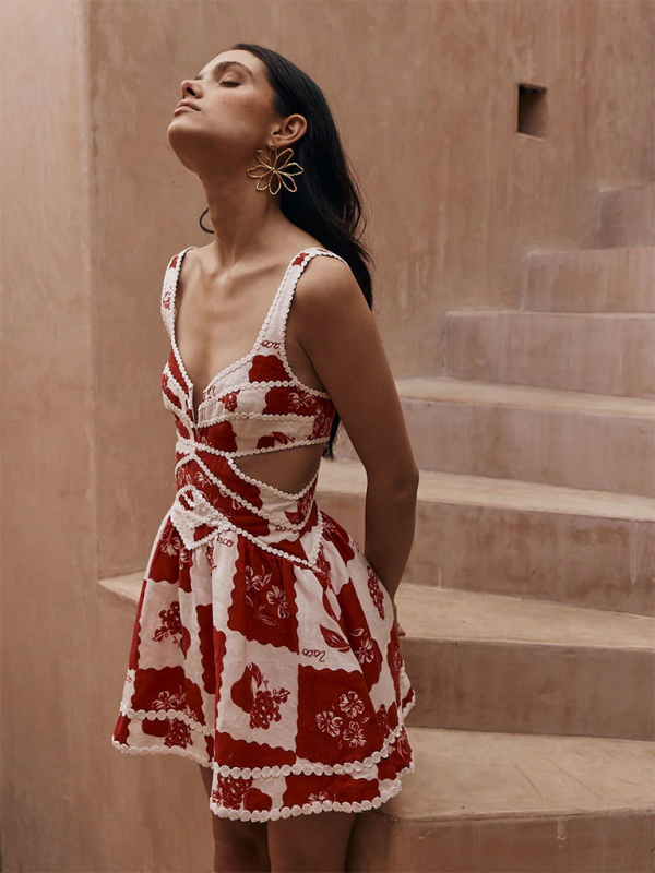 Suspender Print Dress | Fashion Statement Piece | Full Body Print Design