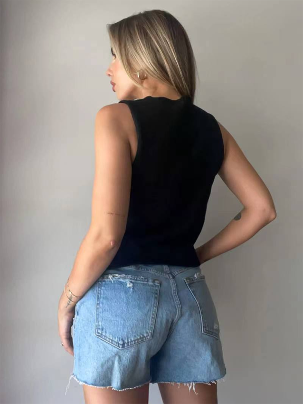 Knitted V-Neck Vest | Rope Detail Design | Autumn Winter | Multiple Colors