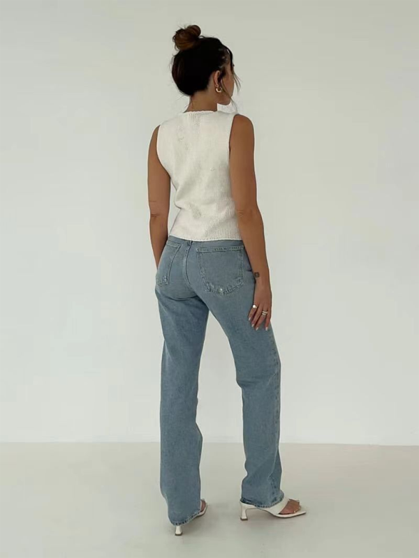 Knitted V-Neck Vest | Rope Detail Design | Autumn Winter | Multiple Colors