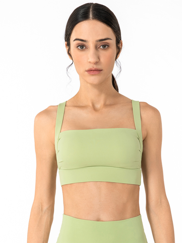 Women's Anti-Hunchback Posture Correction Sports Bra with Chest Pad Pale green