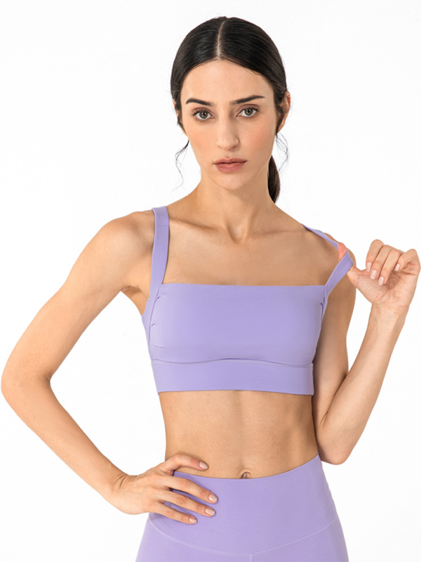 Women's Anti-Hunchback Posture Correction Sports Bra with Chest Pad Purple