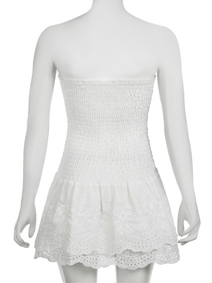 Modern sexy hollow cake skirt tube top dress