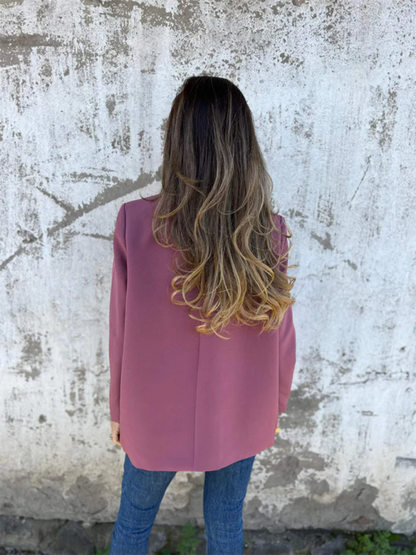 Women's Solid Color Blazer - Long Sleeve - Lapel Collar - Multiple Colors - Autumn Winter