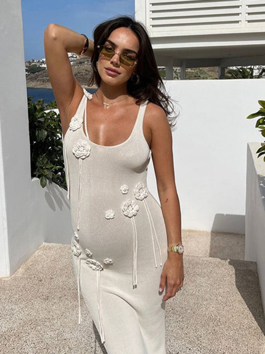 Knitted Beach Cover-up Dress | Swimsuit Sun Protection | Multiple Colors Available White