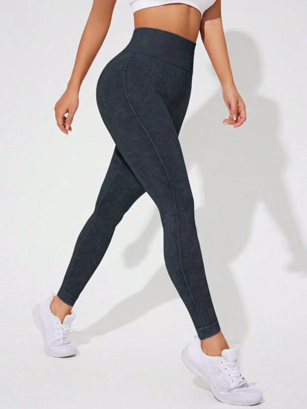 Modern washed frosted peach hip trousers tights sports trousers leggings