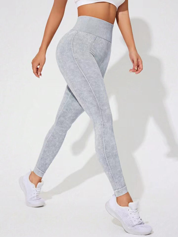 Modern washed frosted peach hip trousers tights sports trousers leggings