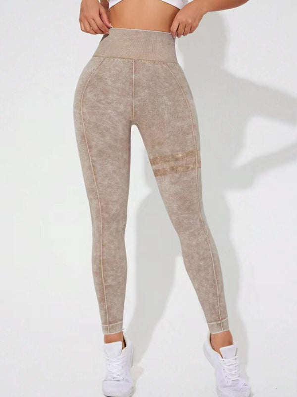 Modern washed frosted peach hip trousers tights sports trousers leggings