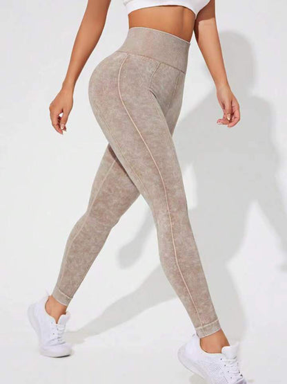 Modern washed frosted peach hip trousers tights sports trousers leggings