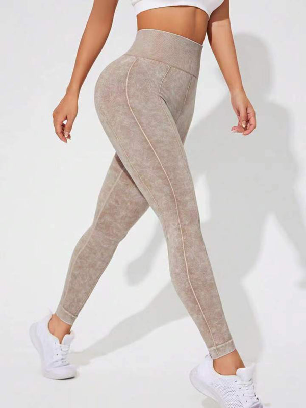 Modern washed frosted peach hip trousers tights sports trousers leggings