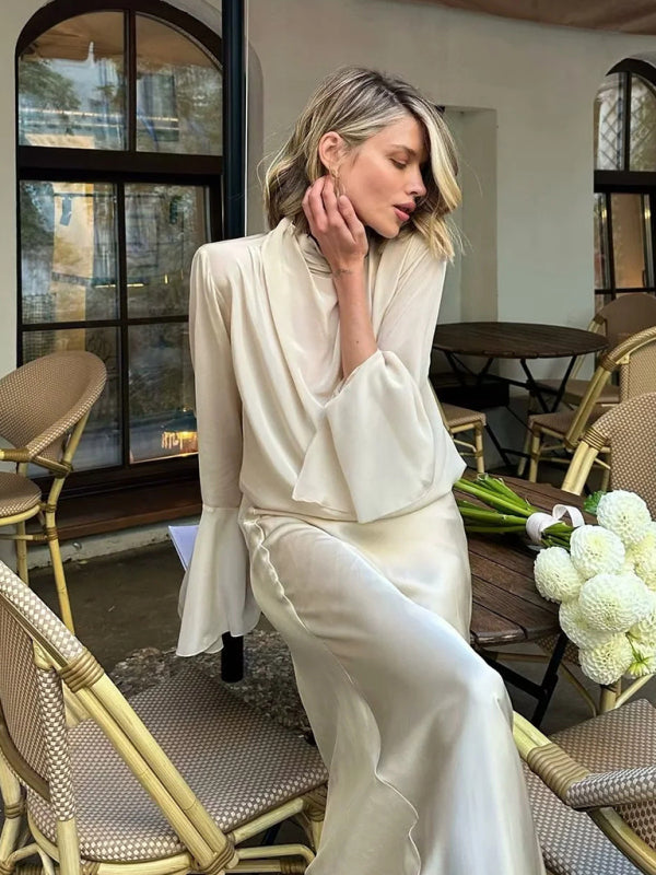 High waist maxi skirt Cracker khaki