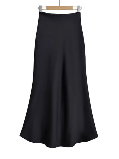 High waist maxi skirt Black